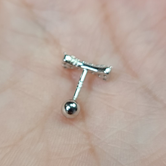 925 Sterling Silver Inlaid Zircon Dog Doggy Bone Puppy Stack - Picture 8 of 12